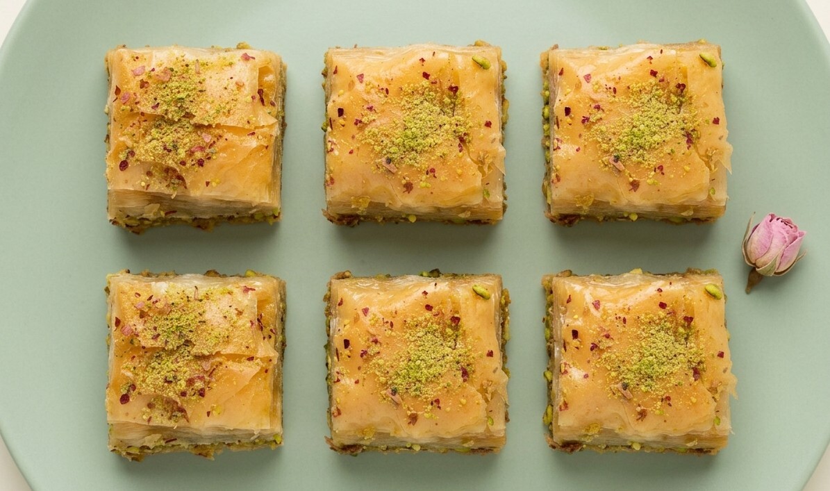 Handcrafted baklava detail