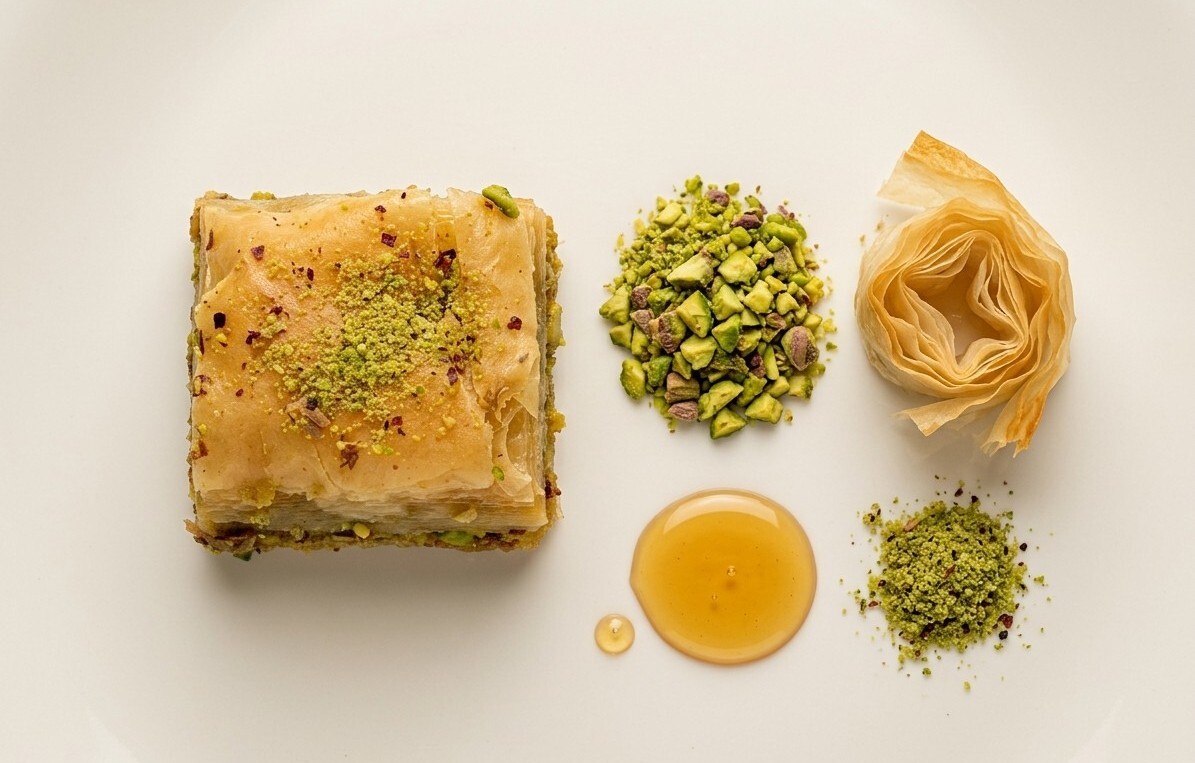 Golden pastries on silver tray