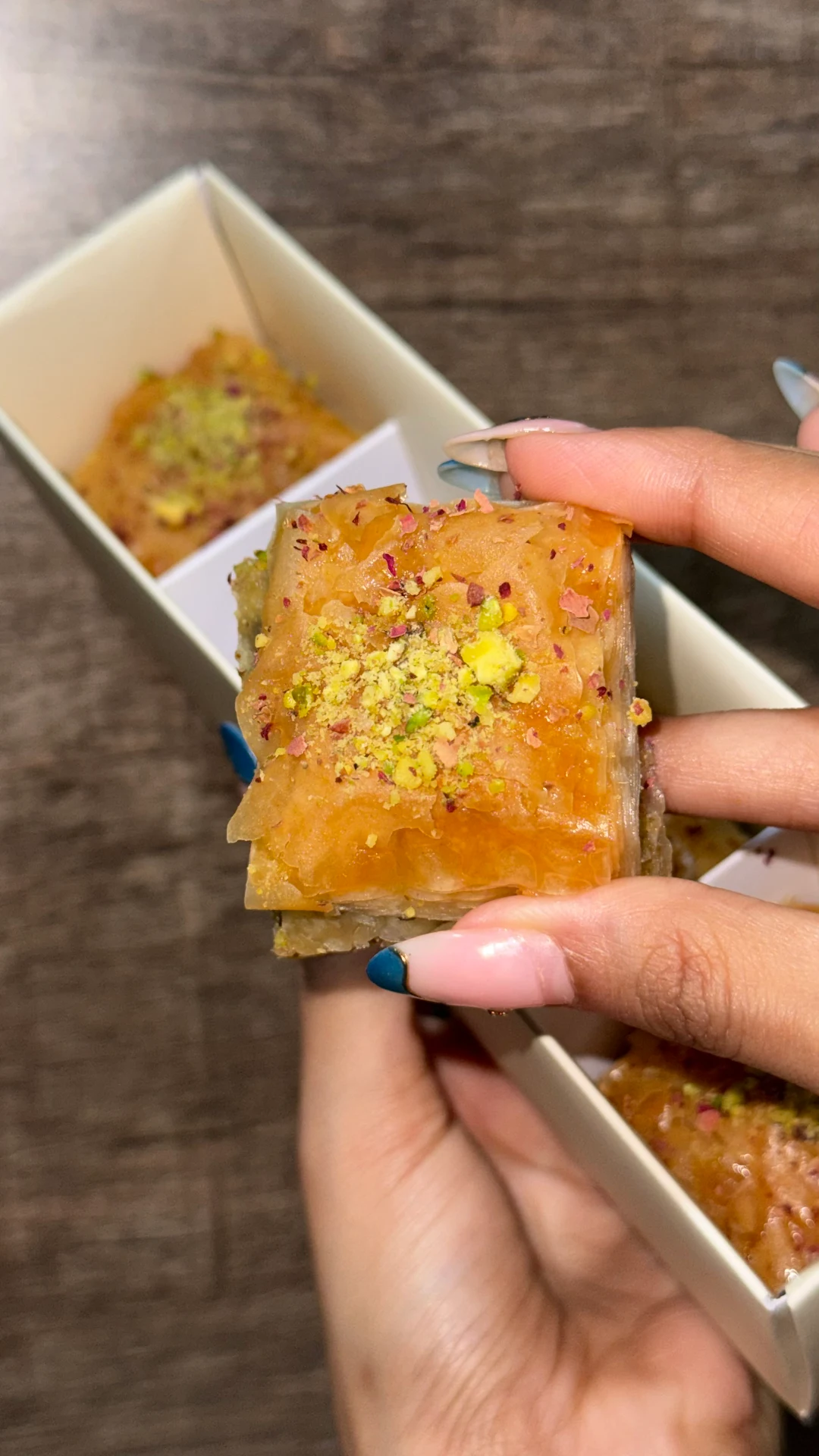 Golden baklava layers